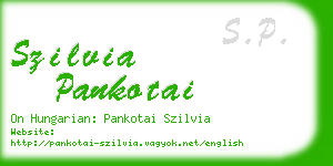 szilvia pankotai business card